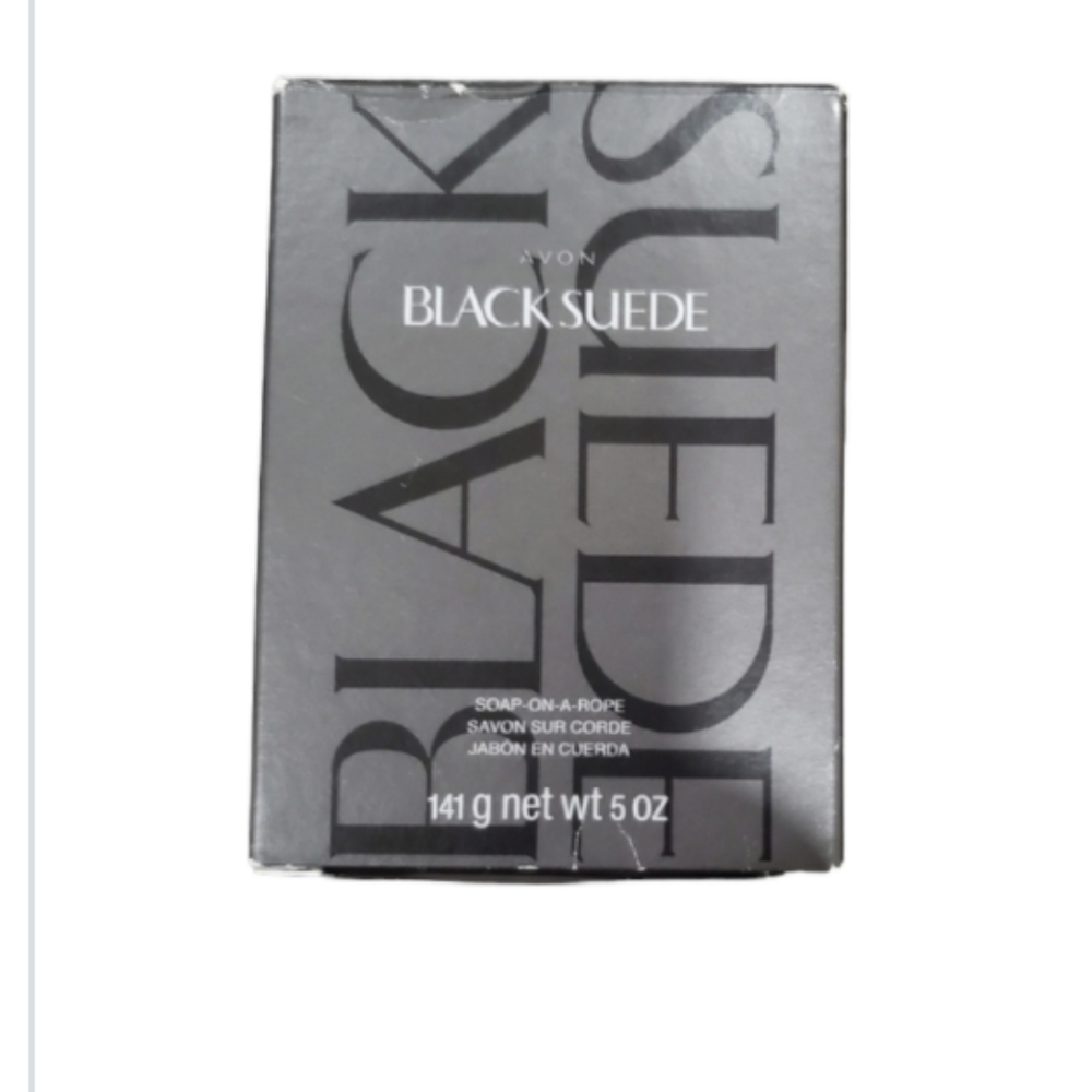 Avon  Black suede  soap on a rope 5 Oz